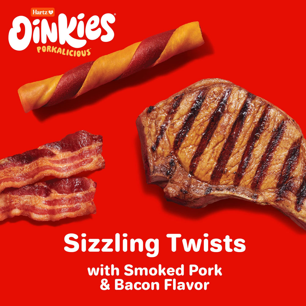 Hartz Oinkies Sizzling Twists, masticables densos para perros activos