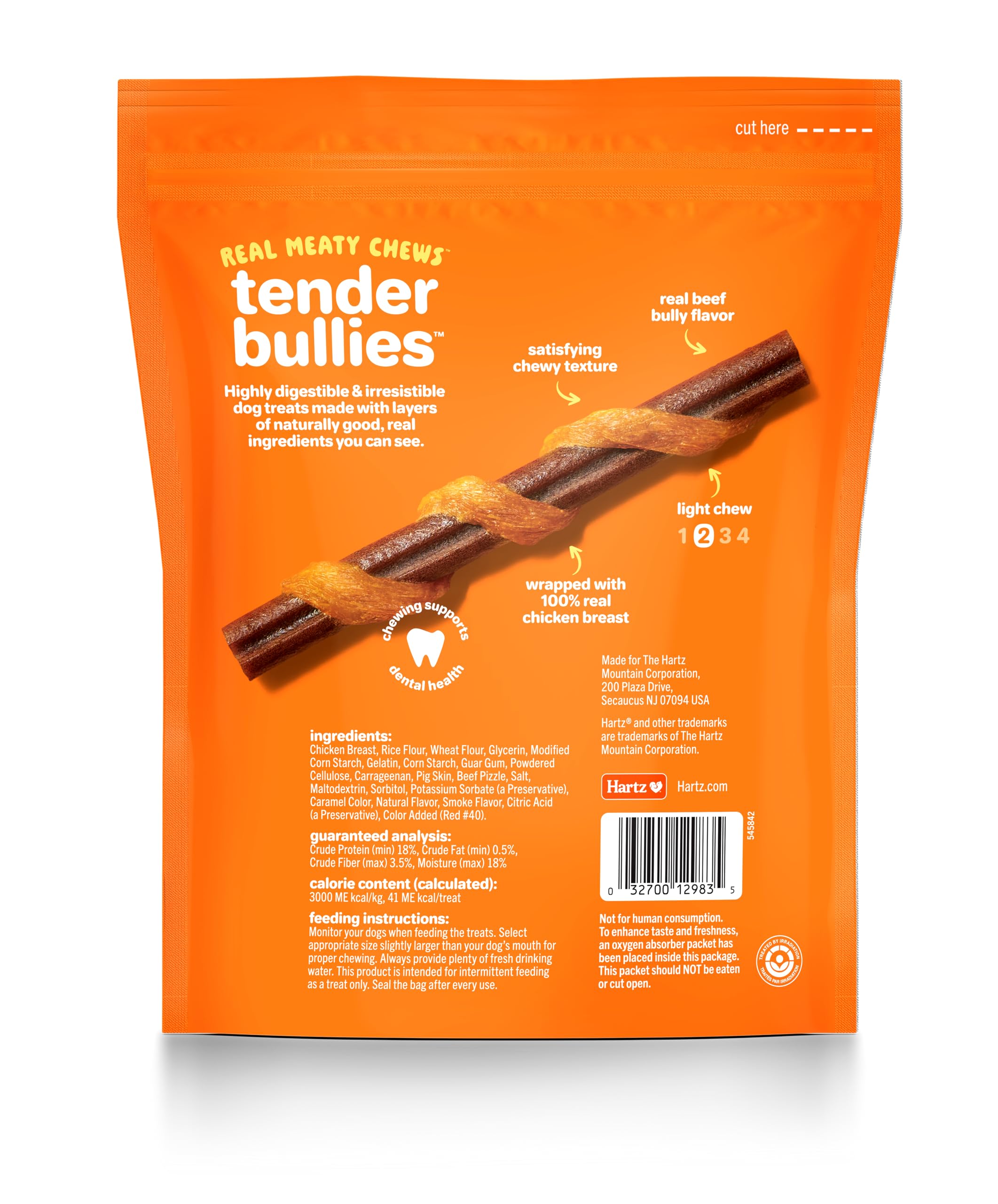 Hartz Oinkies Tender Bullies nucleo de res visible, sabor intenso al morder