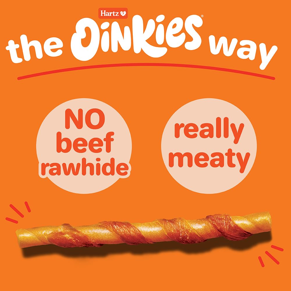 Hartz Oinkies Tender Twists fáciles de morder para perros pequeños.
