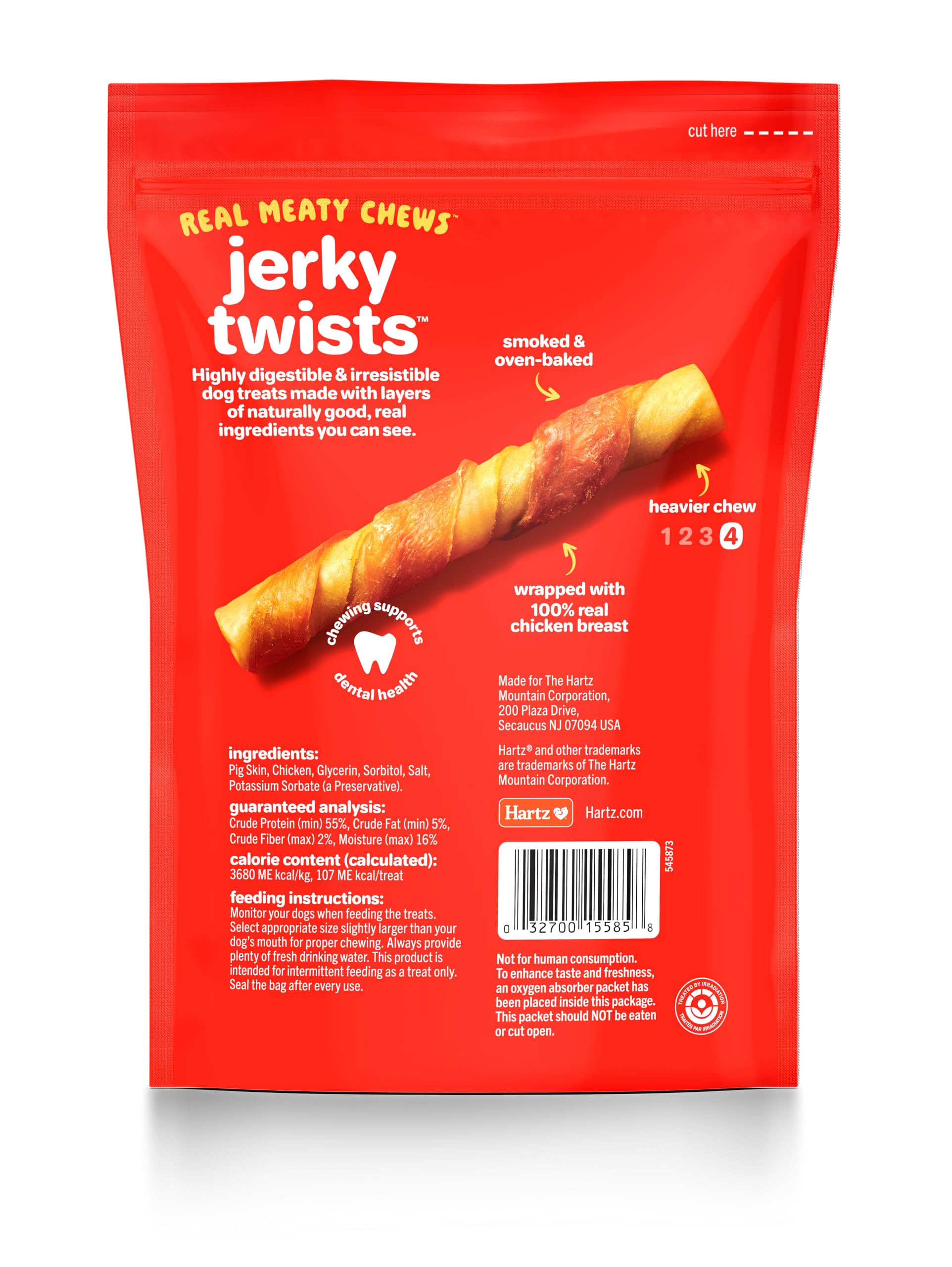 Hartz Oinkies Twists ahumado y horneado, aroma apetecible.
