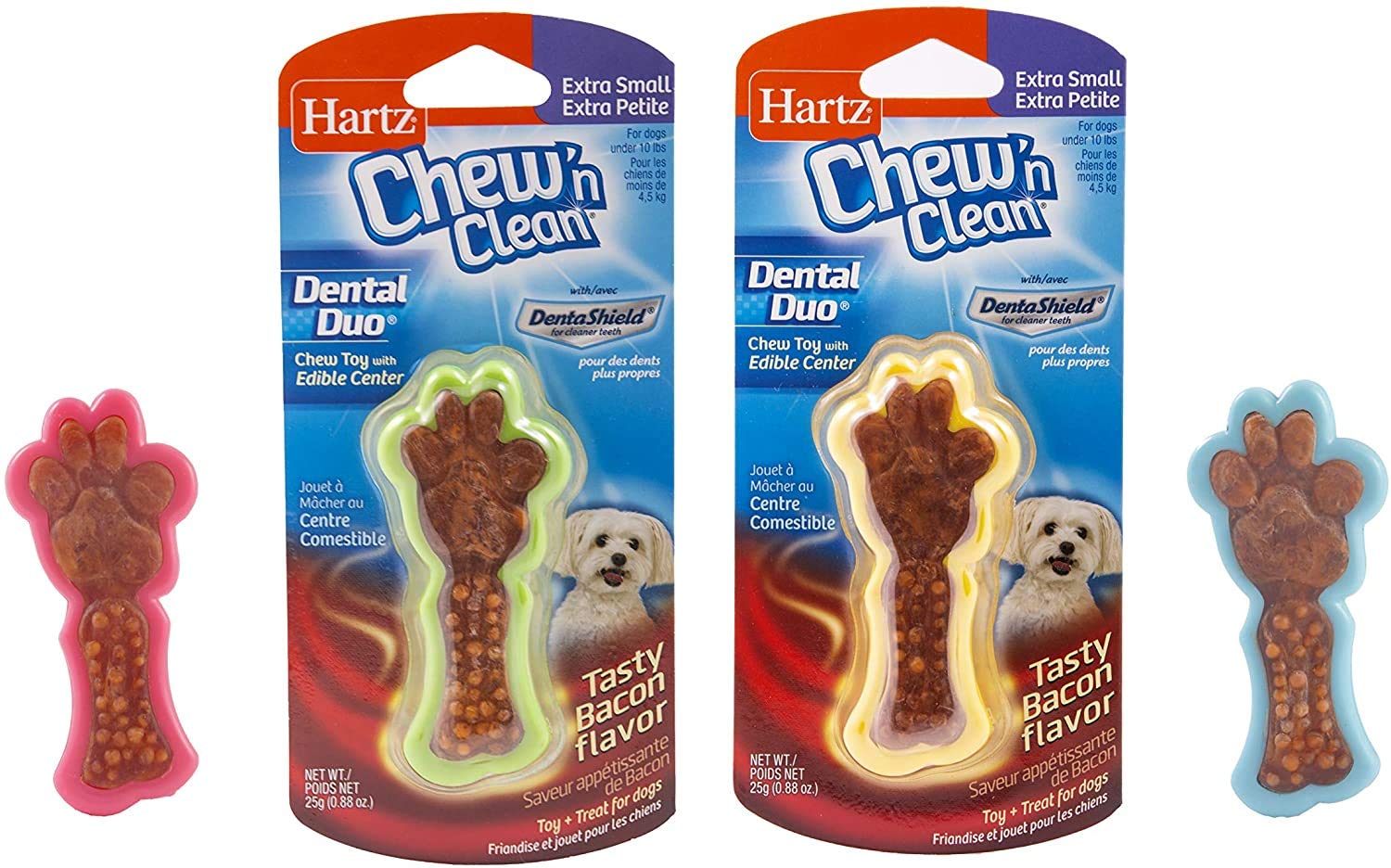 Dúo dental Hartz para perros pequeños, conjunto de tres piezas para masticadores.