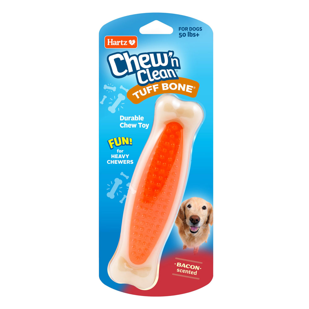 Hartz Tuff-Bone grande, sabor bacon, ideal para masticación prolongada