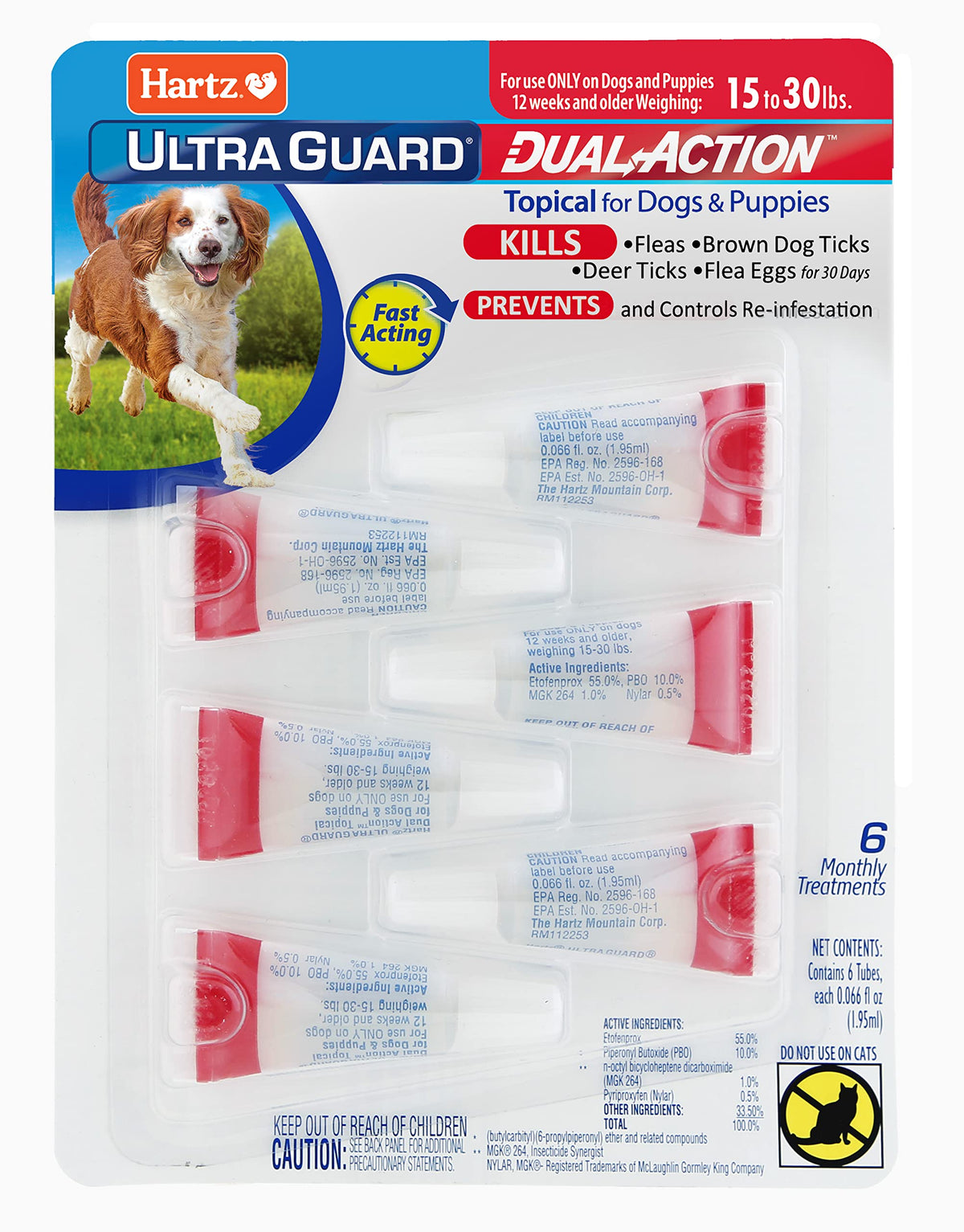 Hartz UltraGuard: application à la base du dos entre les omoplates pour une protection mensuelle.