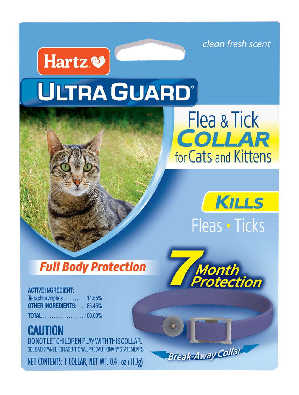 Hartz UltraGuard collar para gatos morado activando protección antipulgas de larga duración