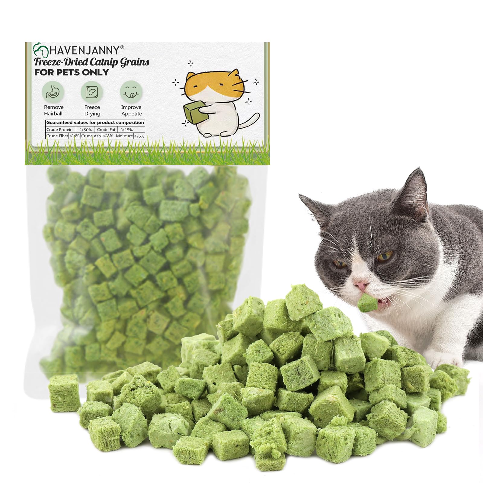 HavenJanny hierba-gatos-snack-01: snack de hierba fresca para masticar y placer bucal