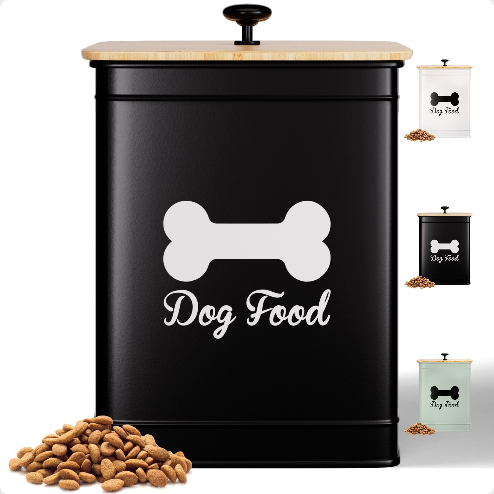 HB Design Co contenedor de alimento para perro con tapa hermética y capacidad de 25 tazas.