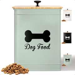 HB Design Co Contenedor para alimento de perros 5-7 lb con tapa de bambú mantiene la comida fresca