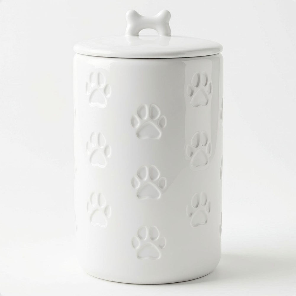 HB Design Co. Contenedor de golosinas para perro con tapa hermética mantiene frescura.