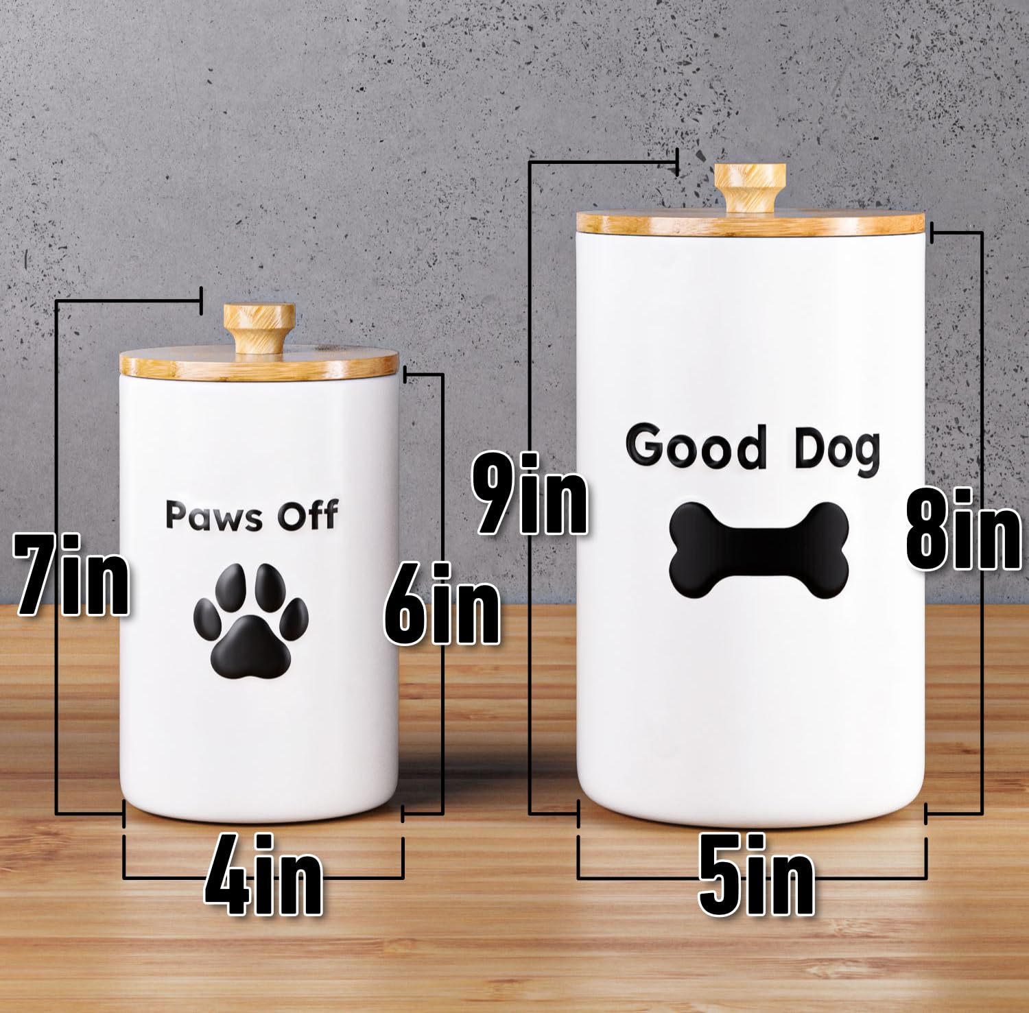 HB Design Co juego dos tarros mascotas: añade organización y estilo.