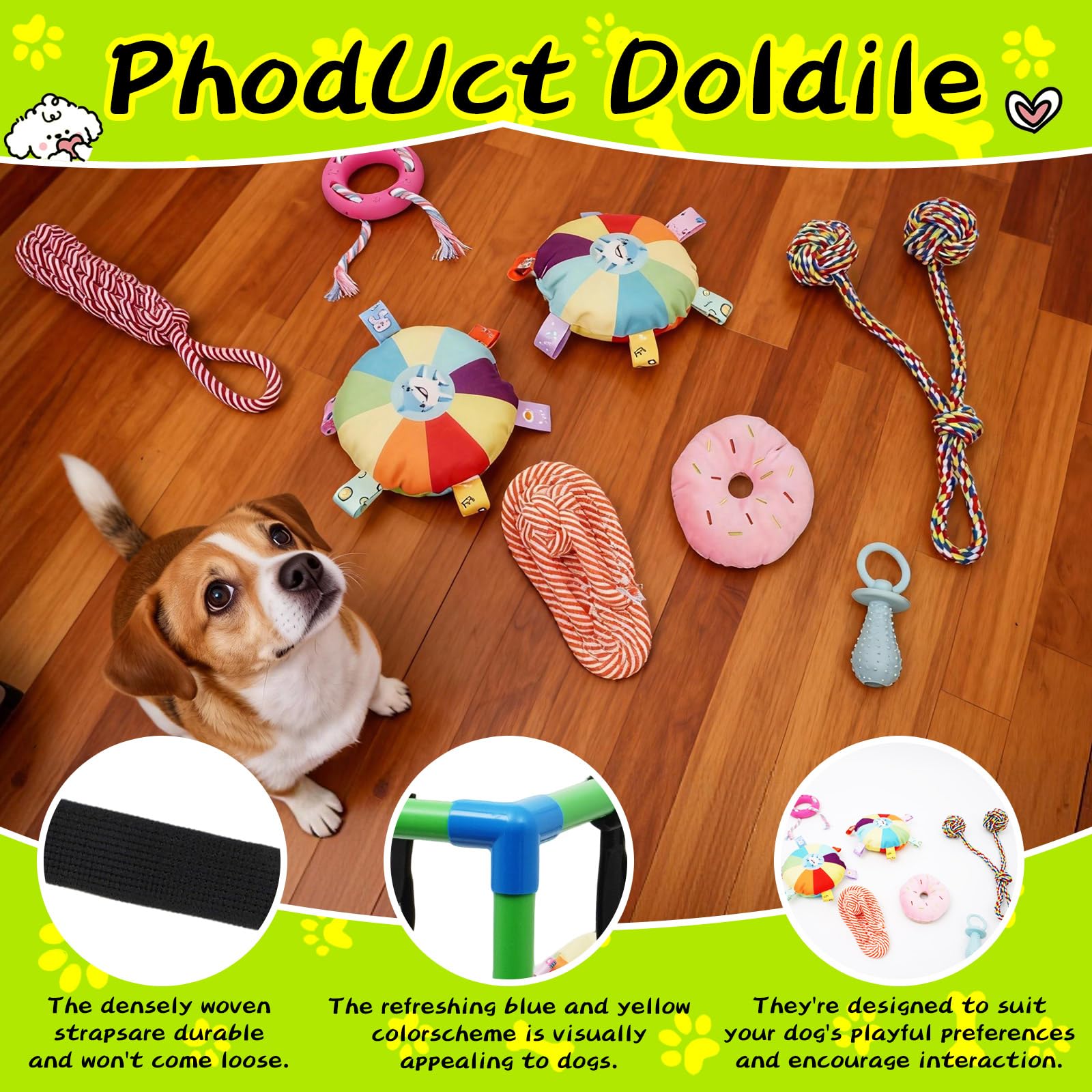 HBLEDOT Gimnasio para cachorros, uso en interiores mantiene al cachorro entretenido