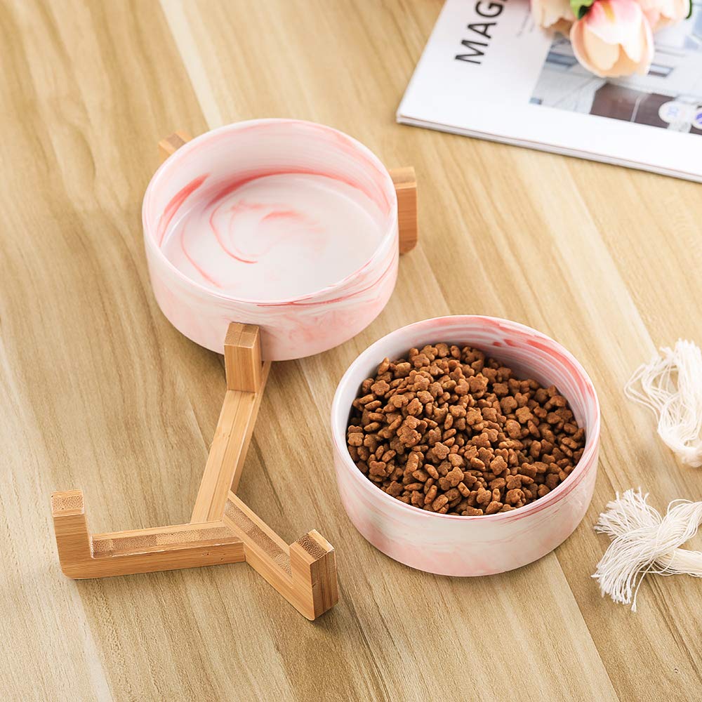 Capacidad de 400 ml en tazón cerámico HCHLQLZ, ideal para gatos y perros pequeños.