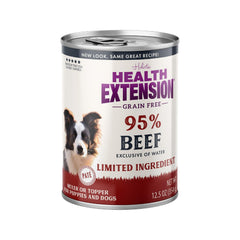 Health Extension 95% Beef servido en plato, sabor natural para comidas diarias.