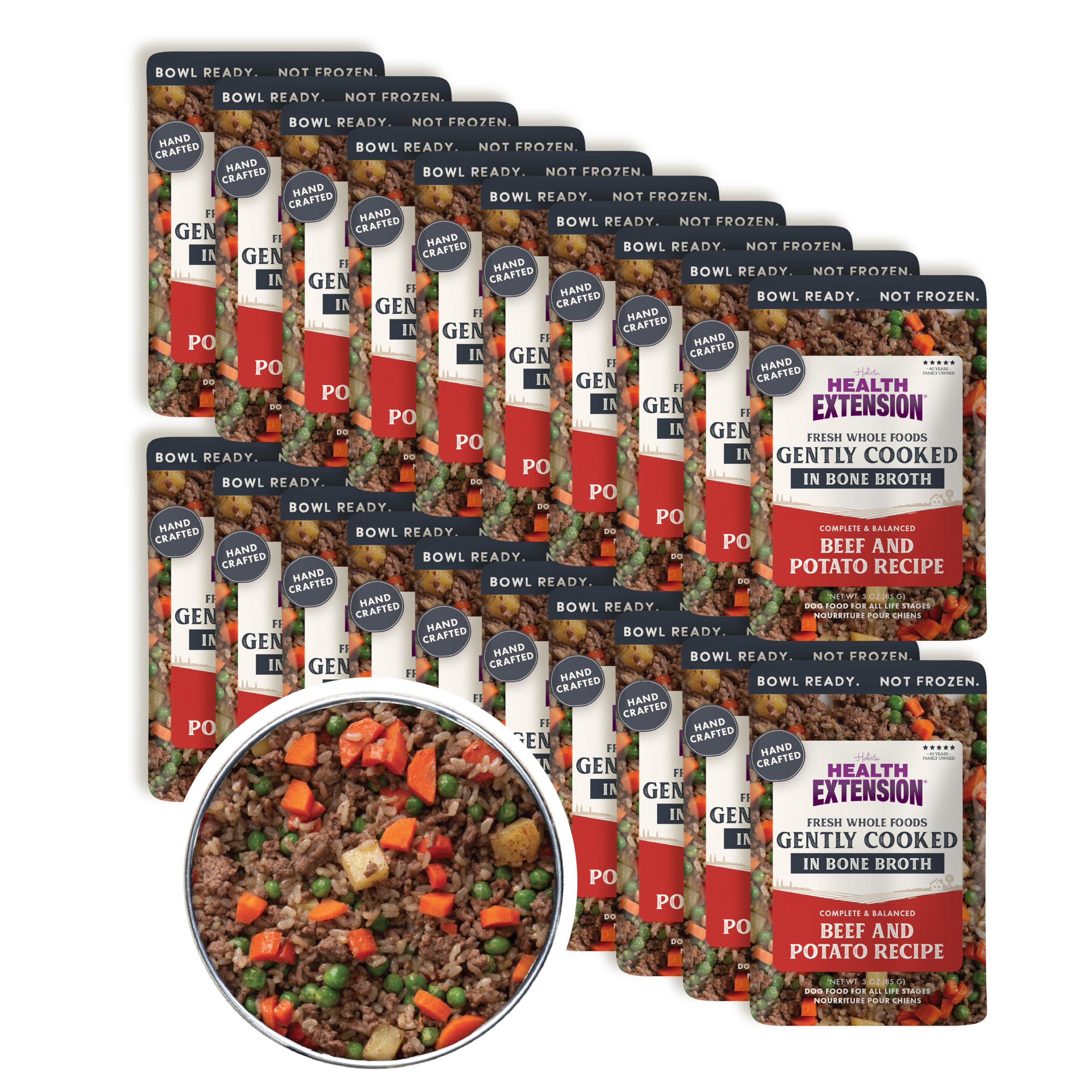 Health Extension comida para perro res cocido suave, lista para servir