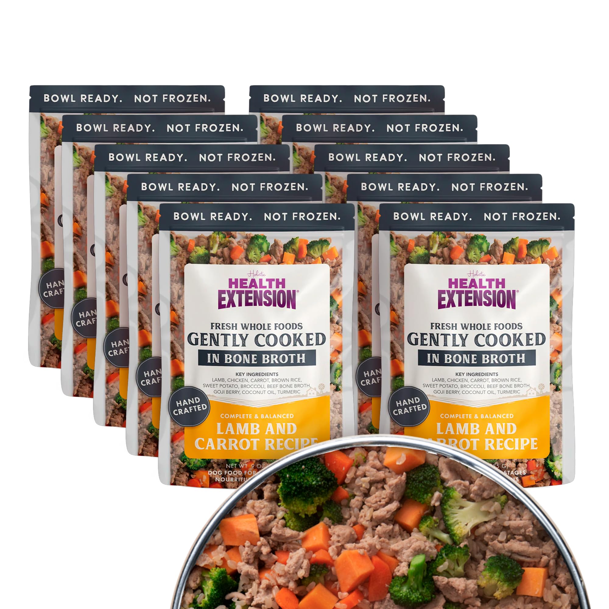 Health Extension Cordero y Zanahoria: comida lista para perros, sabor hogareño