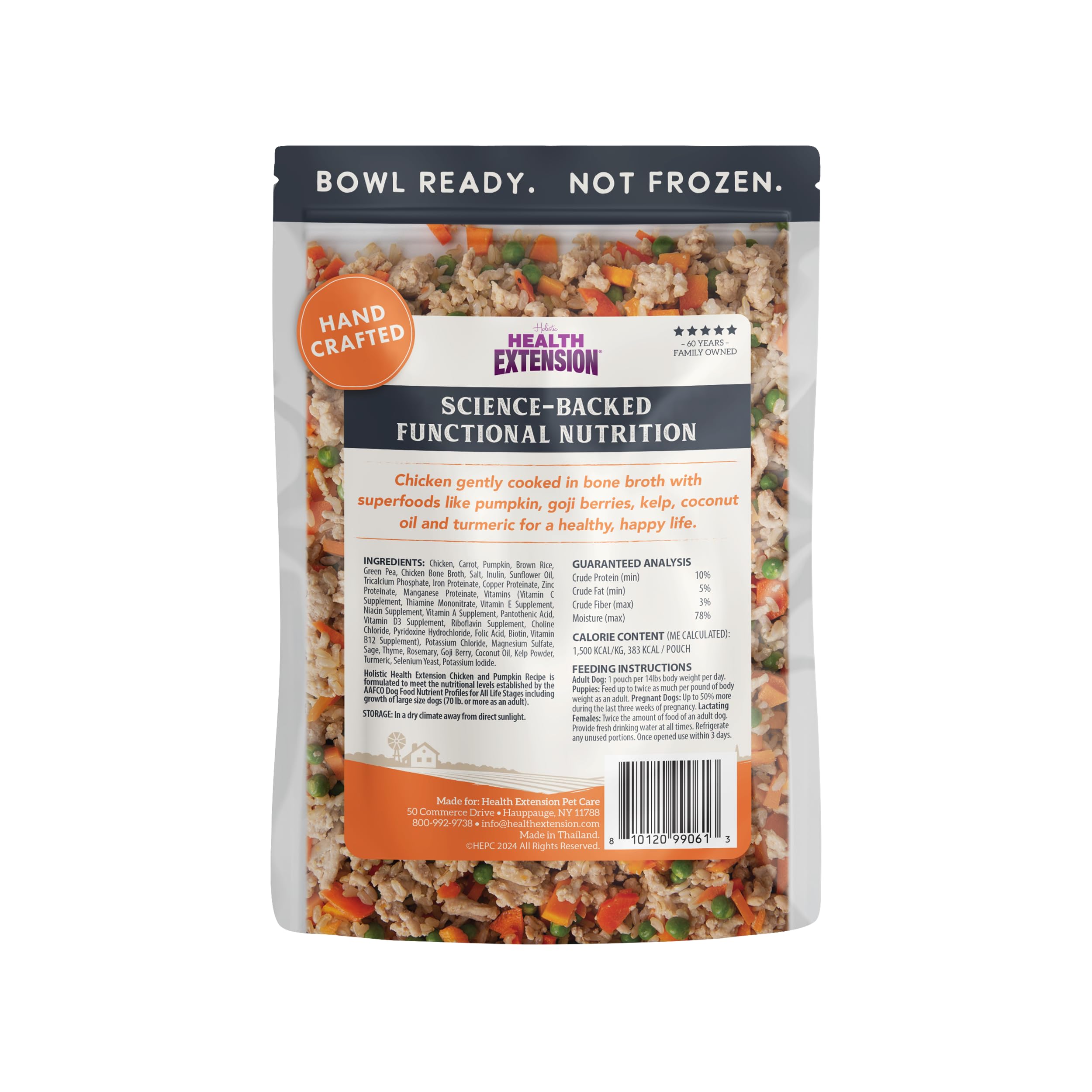 Health Extension Gently Cooked bolsa de 9 oz, lista para almacenamiento