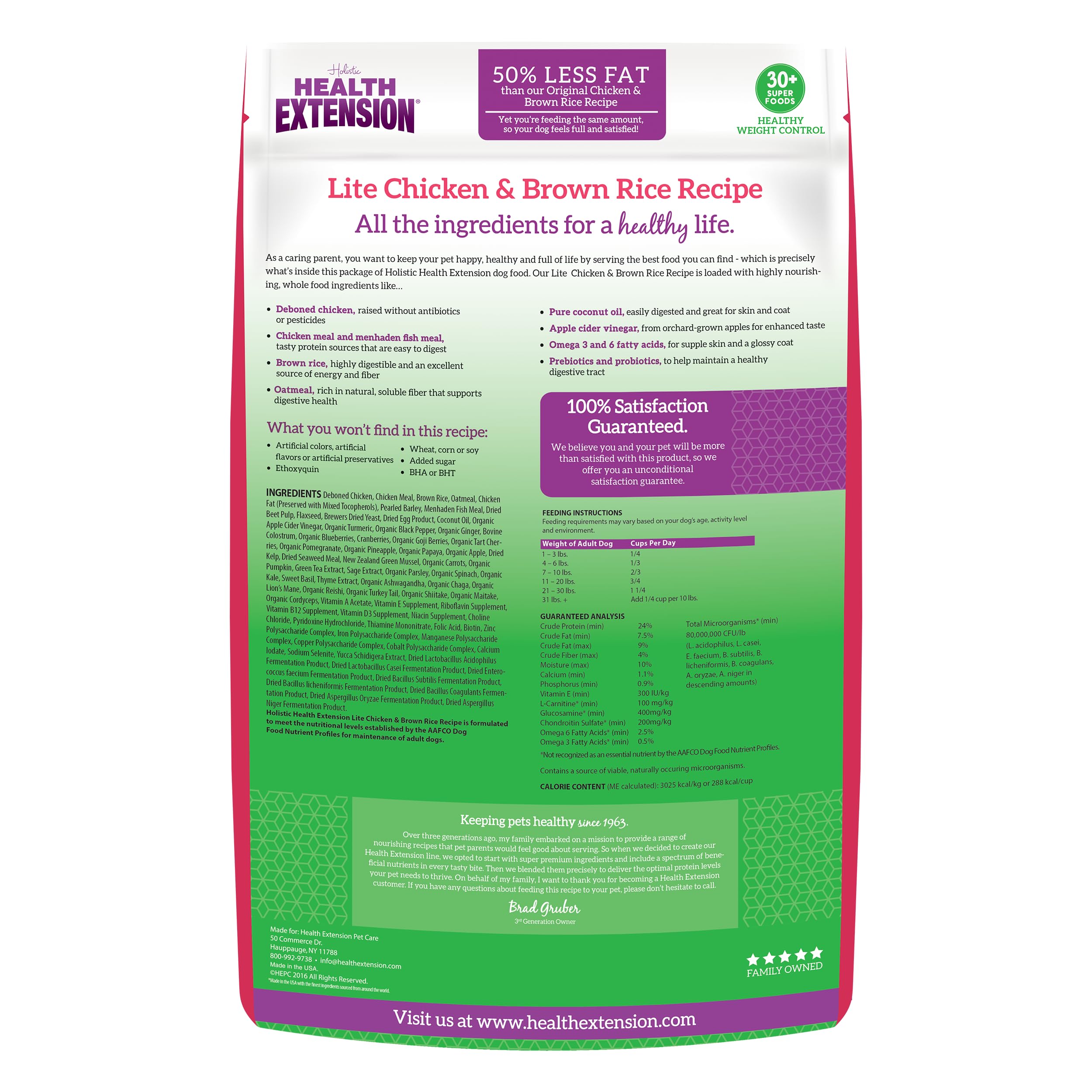 Health Extension Ligero pollo-arroz-marron ingredientes naturales para digestión suave.