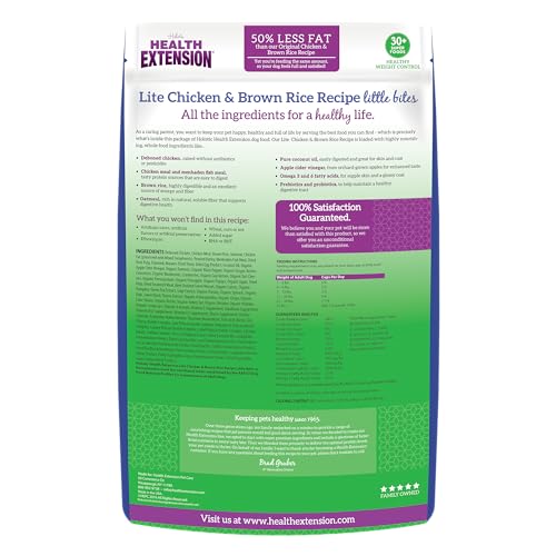Health Extension Little Bites Lite pellets detalle, crocancia atractiva para perros pequeños.