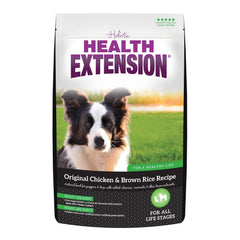 Health Extension Original Pollo y Arroz Integral, bolsa de 4 lb para alimentación diaria.