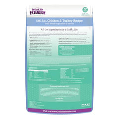 Health Extension: primer ingrediente pollo y pavo, proteína magra para músculos fuertes.