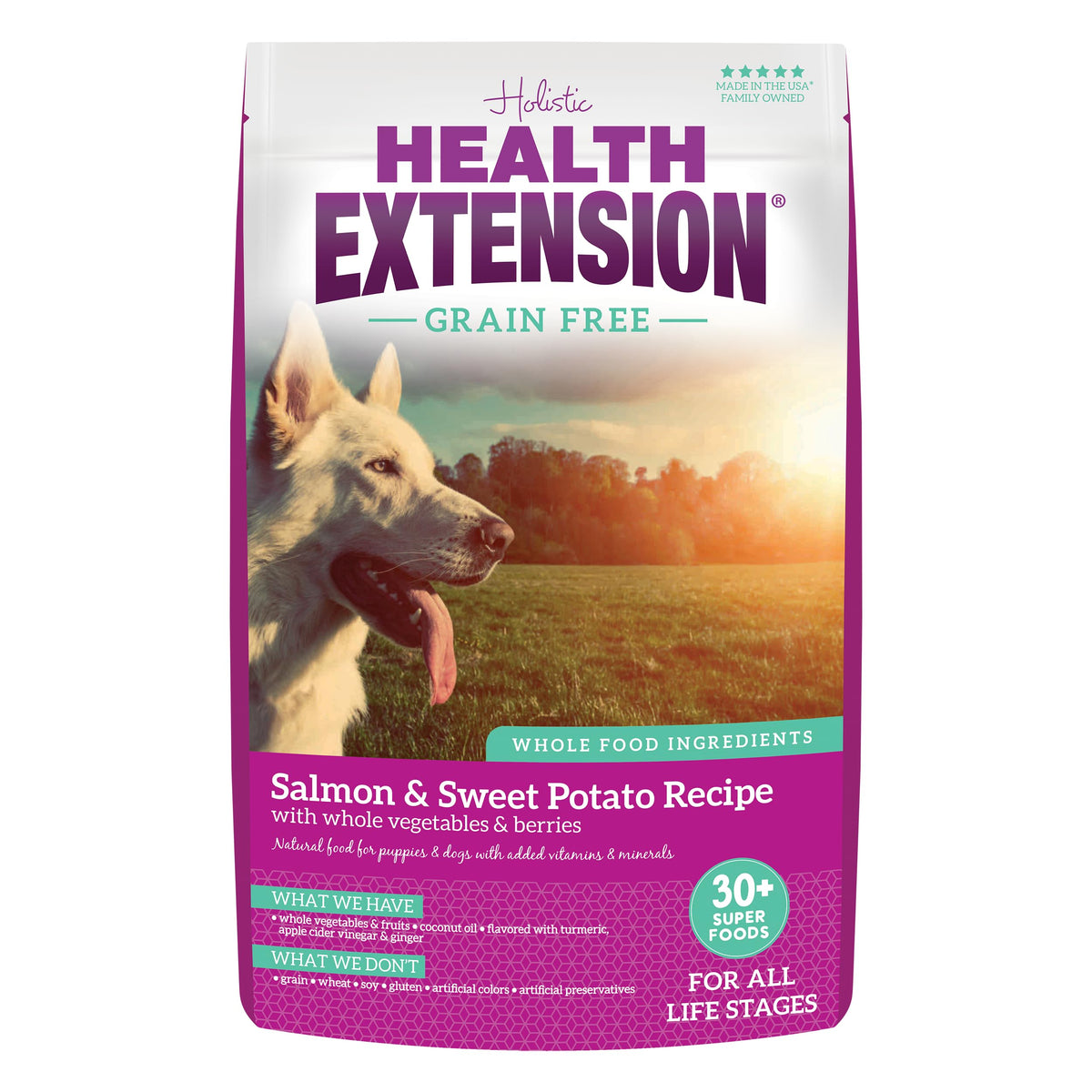 Health Extension Salmon Sin Granos: salmón real como primer ingrediente para músculos fuertes.