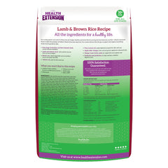Health Extension todas-las-etapas-cordero-arroz: apto para cachorros y adultos con digestión suave.