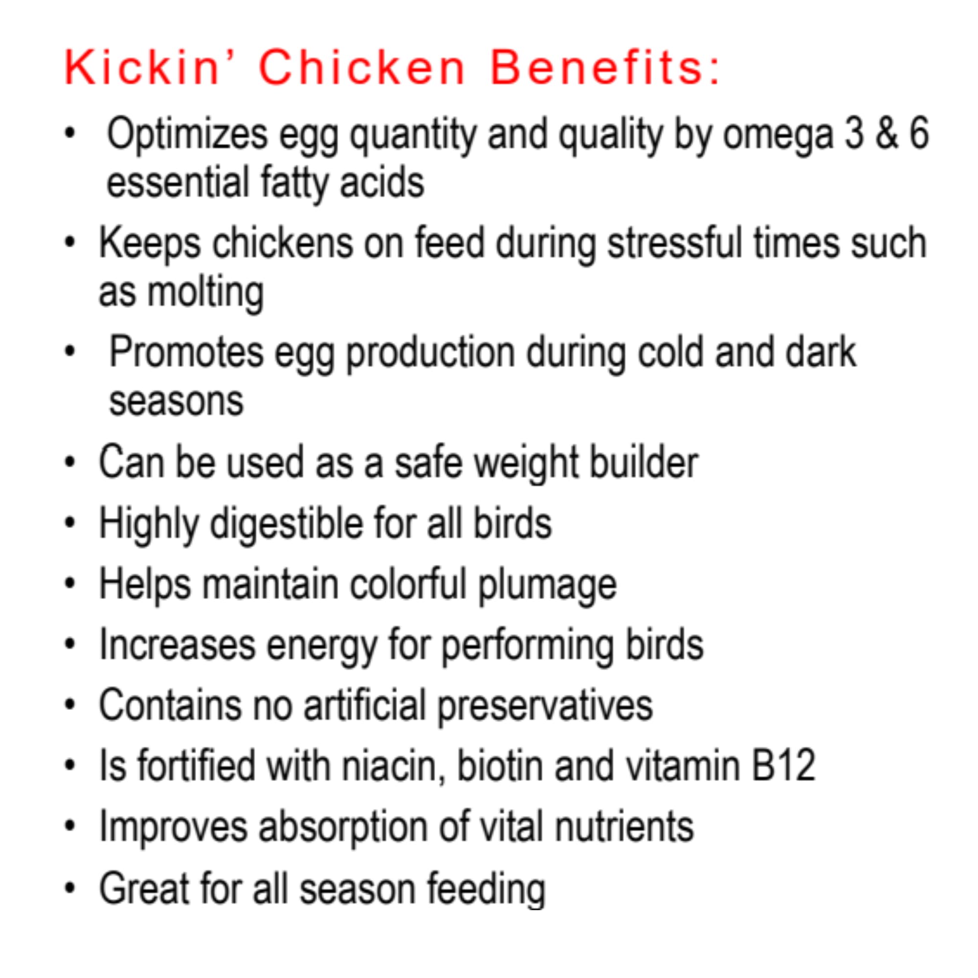 Healthy Coat Kickin: aves con más energía para las tareas diarias.