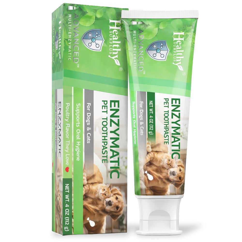 Pasta dental enzimática Healthy Surplus para perros y gatos, cuidado diario suave.