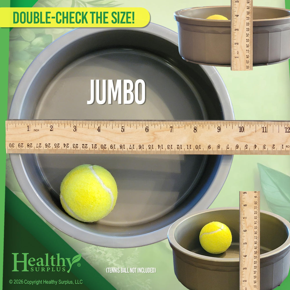 Healthy Surplus Pet Crock Bowl no-tip gris, estabilidad que evita derrames.