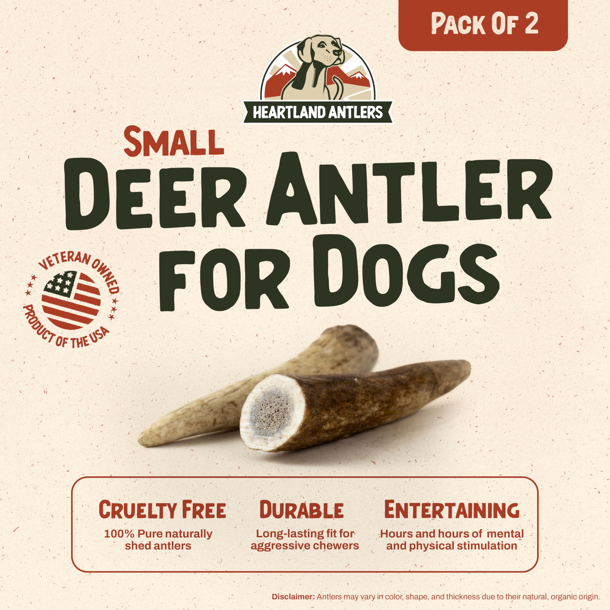 Empaque de dos unidades Heartland Antlers para mayor conveniencia en casa.