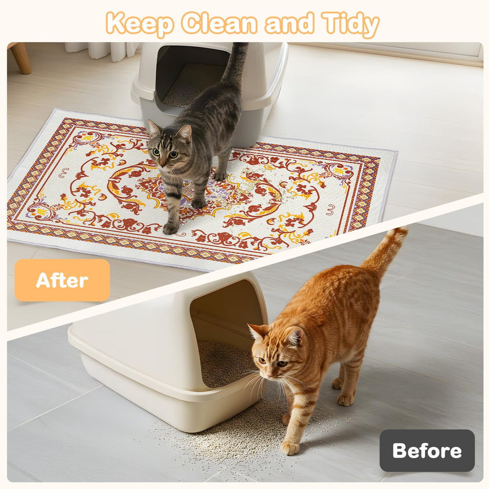 Almohadilla Hedgeink para arena de gato con fondo impermeable, protege el suelo de salpicaduras.