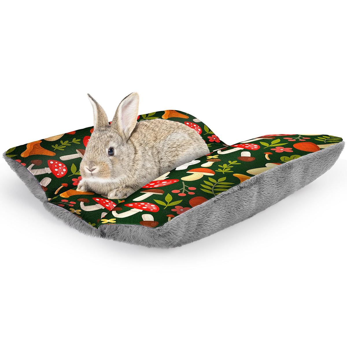 Hedgeink cama conejo 18x15, doble lado peluche, ofrece confort y seguridad para tu mascota.