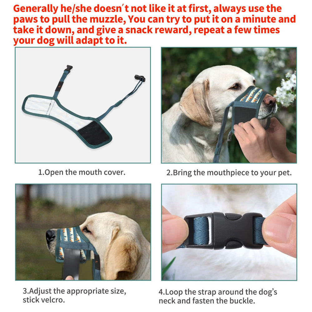 HEELE museau-chien ajustable avec boucle auto-agrippante pour un ajustement sûr.