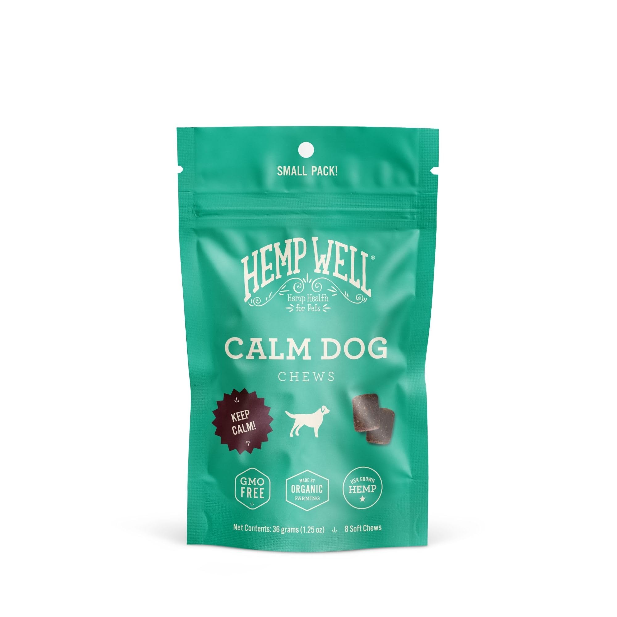 Hemp Well Calm Dog masticables suaves para perro, promueven tranquilidad