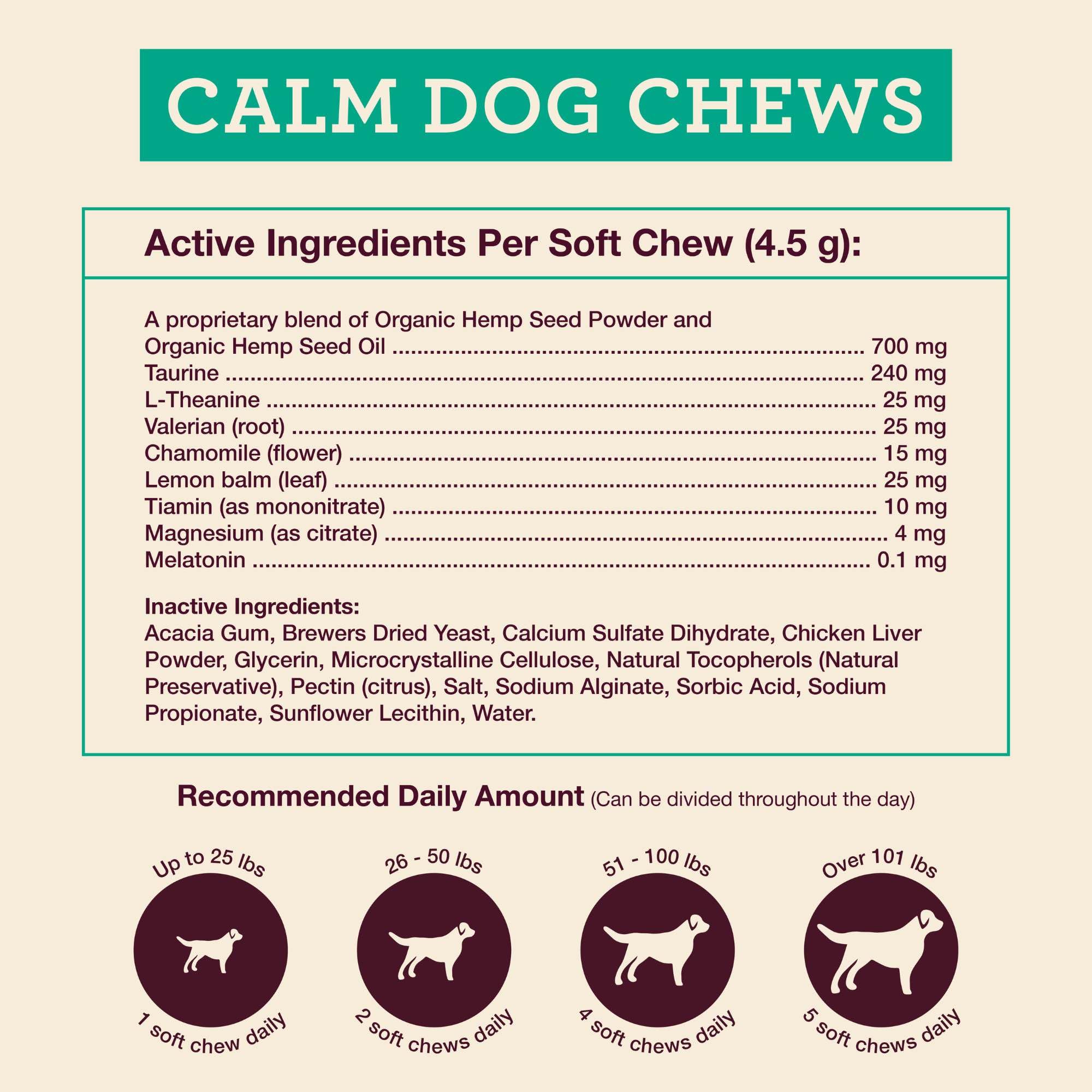 Hemp Well Calm Dog camomila, aroma suave para tranquilidad