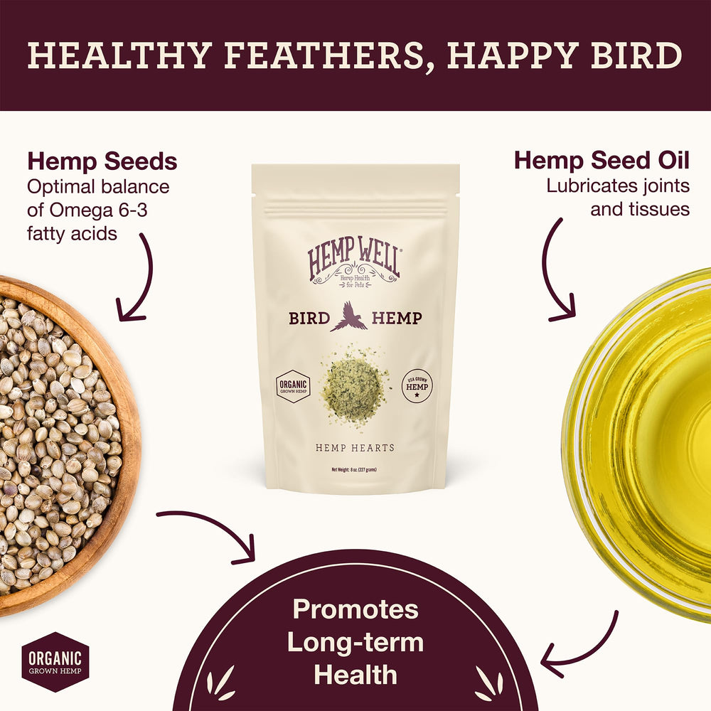 Hemp Well Relajacion Aves: calma suave para aves inquietas.