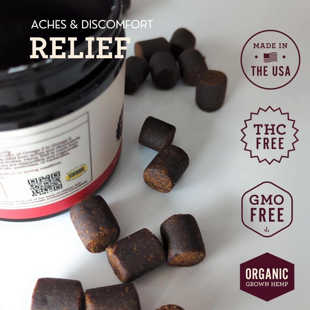 Hemp Well Relief: masticables suaves para perros, fáciles de administrar.