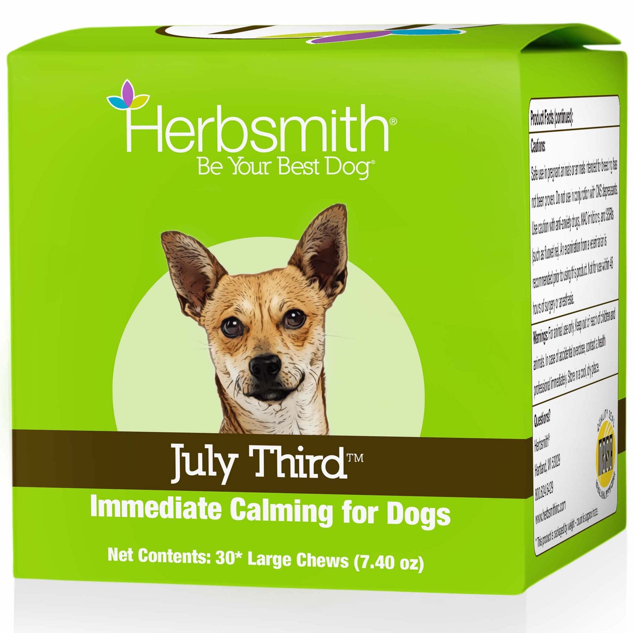 Herbsmith Julio Tercero empaque: masticables calmantes para perros