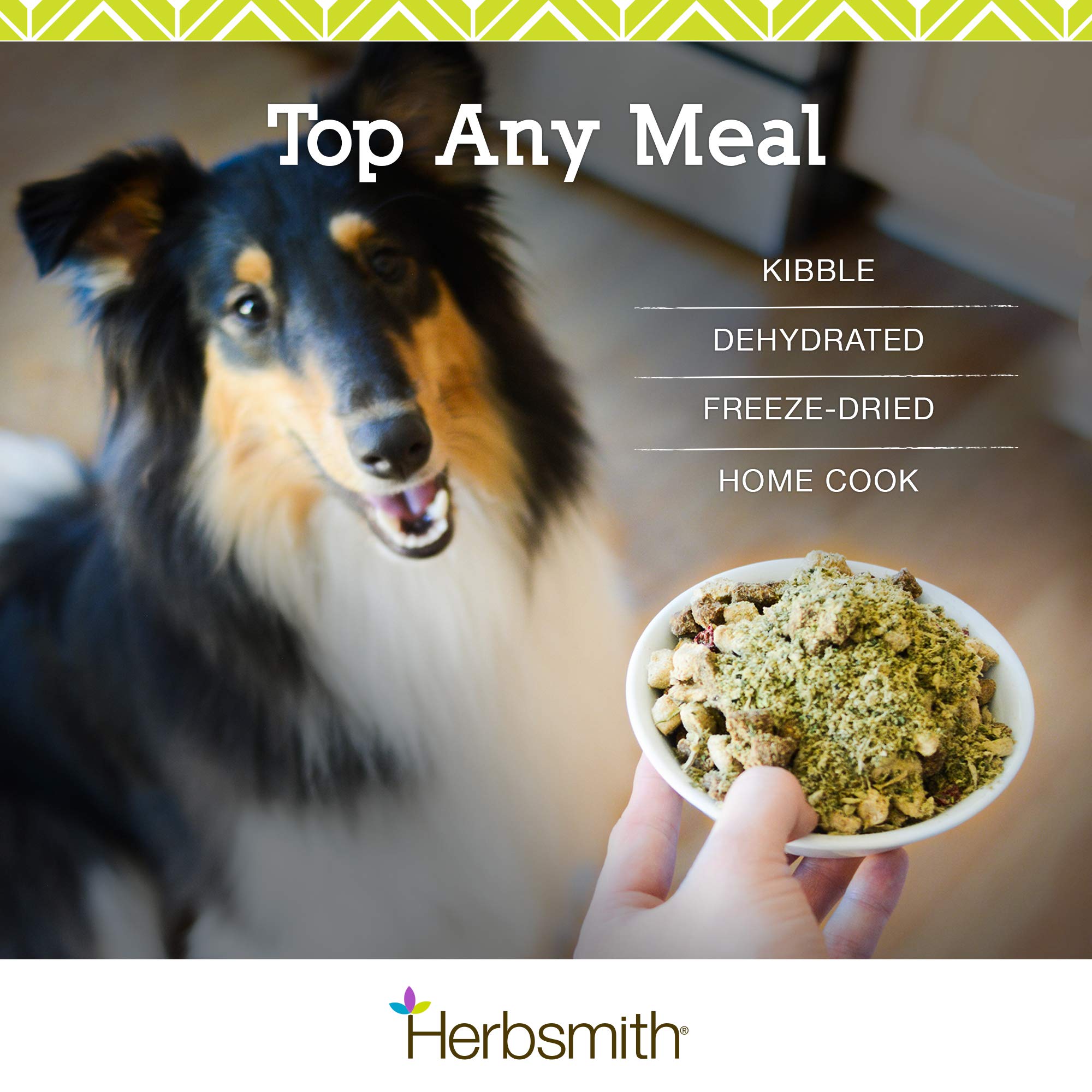 Herbsmith Kibble Seasoning se puede humedecer ligeramente para una textura más suave