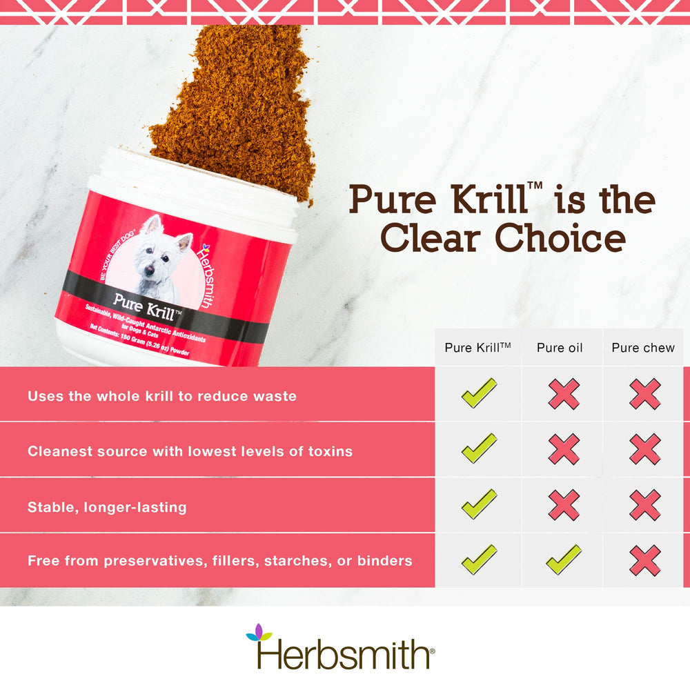Herbsmith Pure Krill: krill antártico puro, sin mezclas, sabor suave.