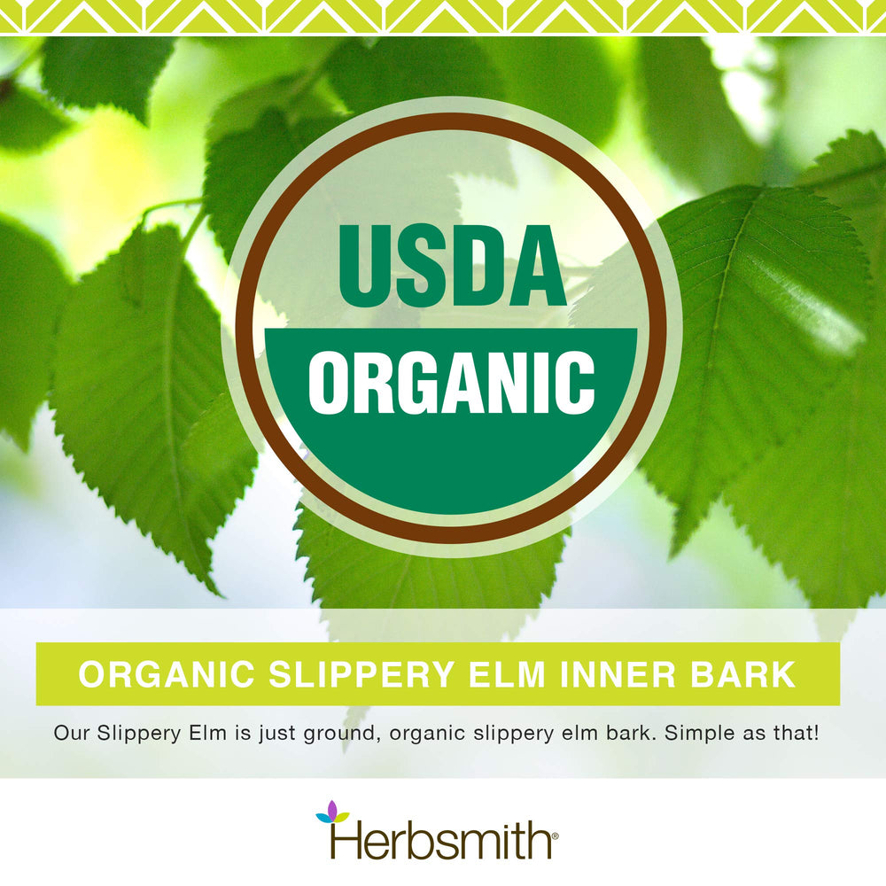 Herbsmith Slippery Elm mezcla en comida, fácil uso diario.