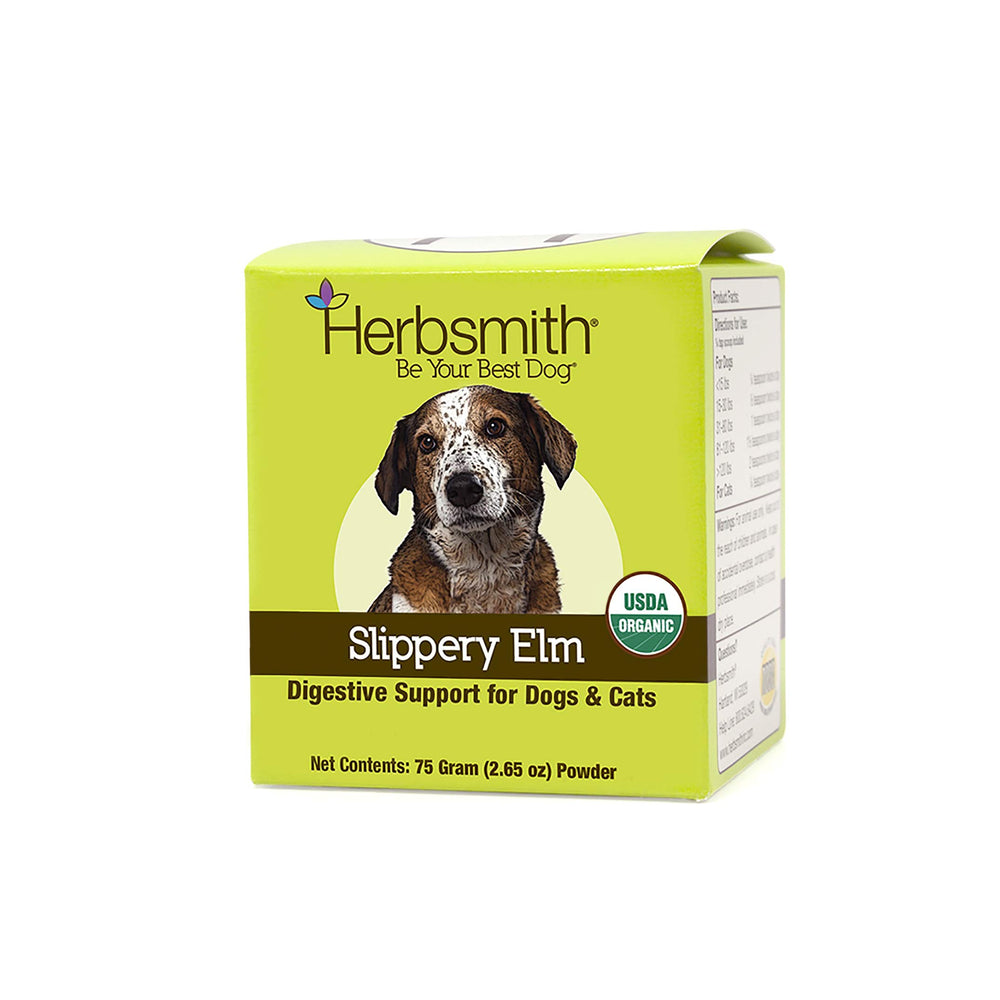 Herbsmith Slippery Elm polvo para perros y gatos, apoya la digestión suave.