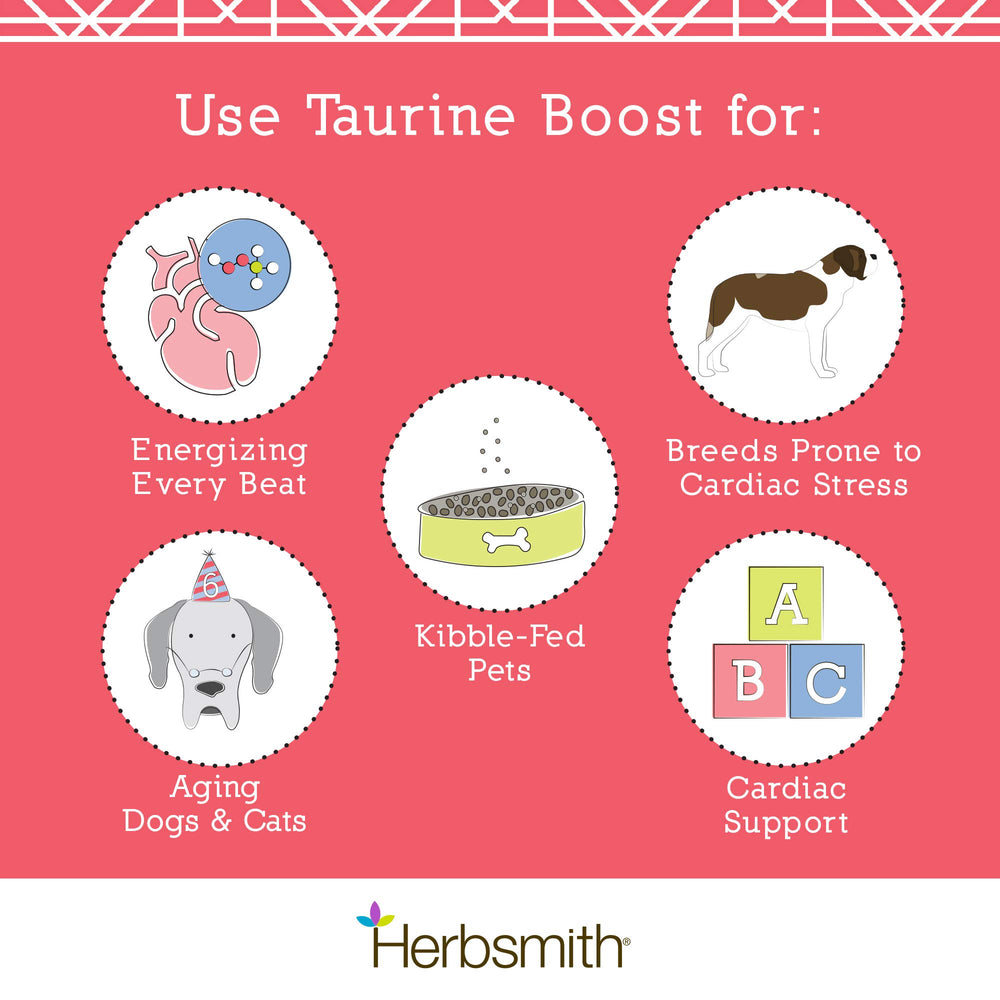 Herbsmith Taurine Boost con omega-3 de krill para corazón y músculos.