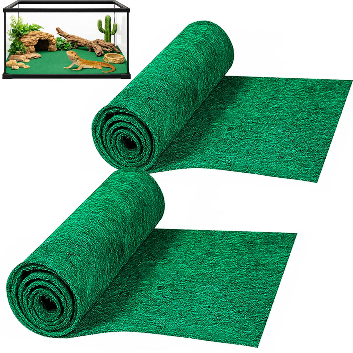 Alfombra HERCOCCI para terrario de 39x20 pulgadas, cómodo y protector para reptiles.