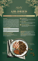 Herz ingredientes-naturales-pollo-higado-verduras: dieta equilibrada y sabor natural.