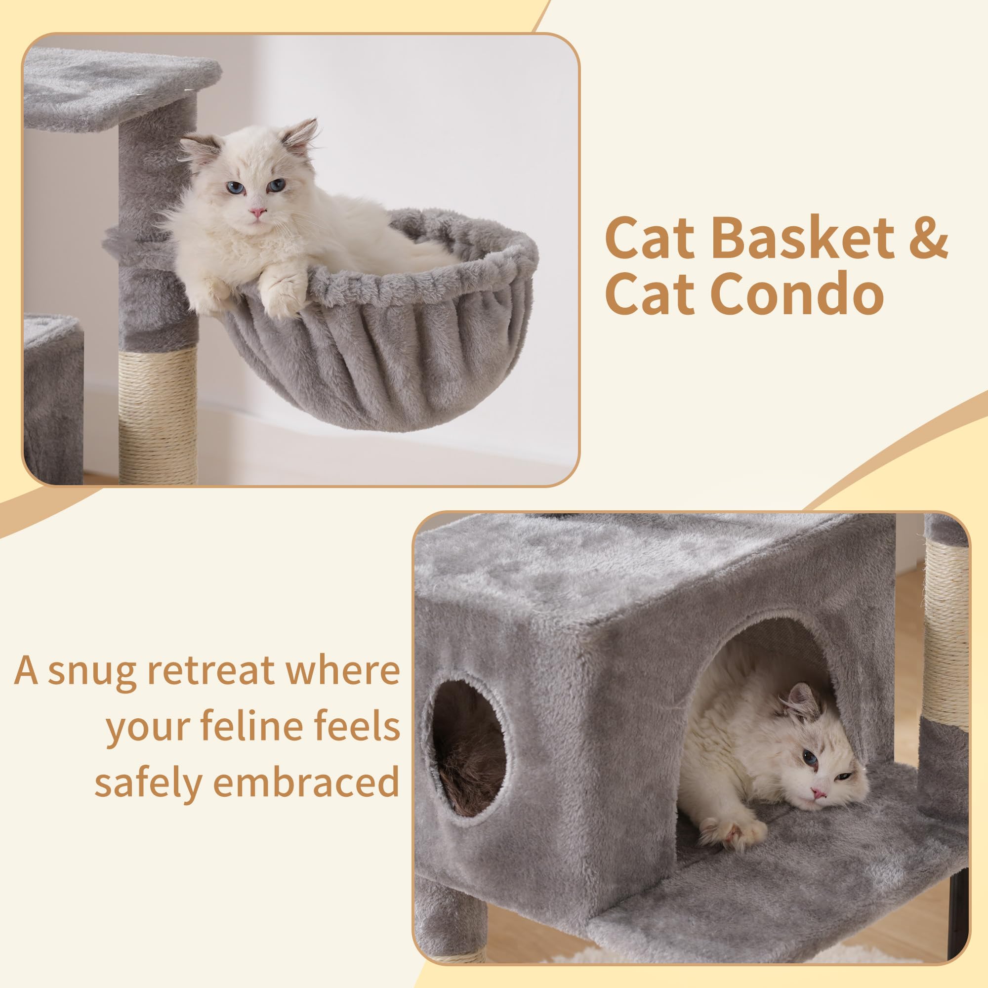 Heybly Arbol para Gatos: postes de sisal para rascar y ejercitar.