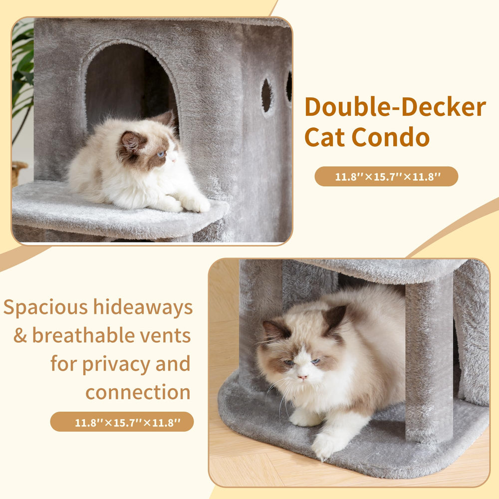 Heybly torre para gatos, uso para varios gatos en hogares con múltiples felinos.