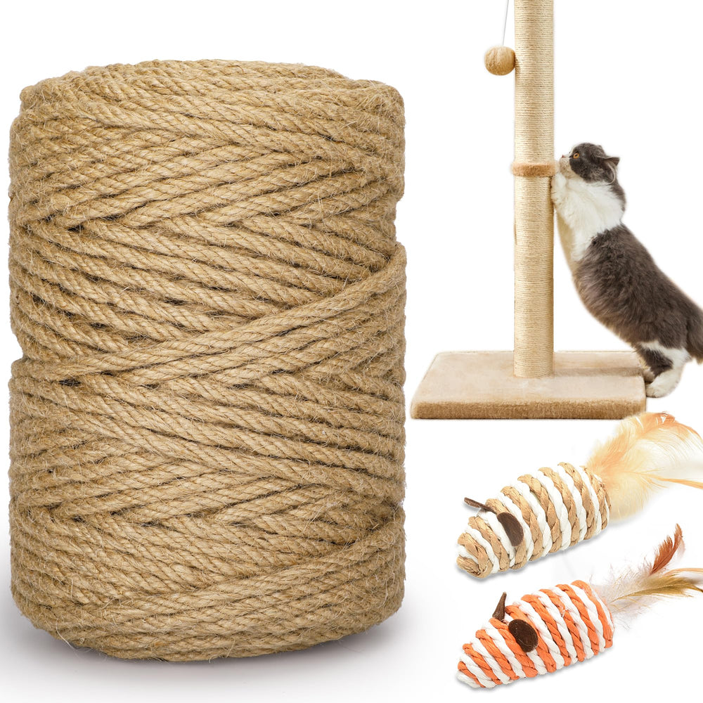 HezzLuv cuerda sisal natural 328ft para postes de rascado y muebles.