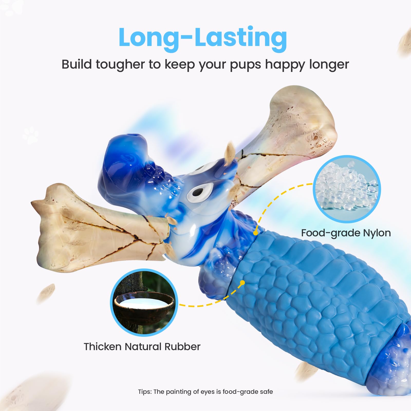 Juguete HGB con forma de cocodrilo, textura dental beneficiosa.