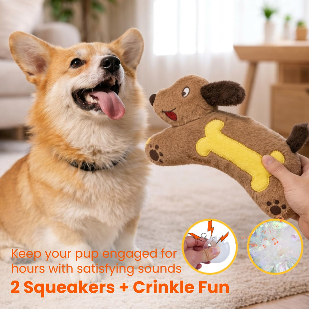 Juguete HGB para perros grandes con dos sonajitos y papel crujiente.