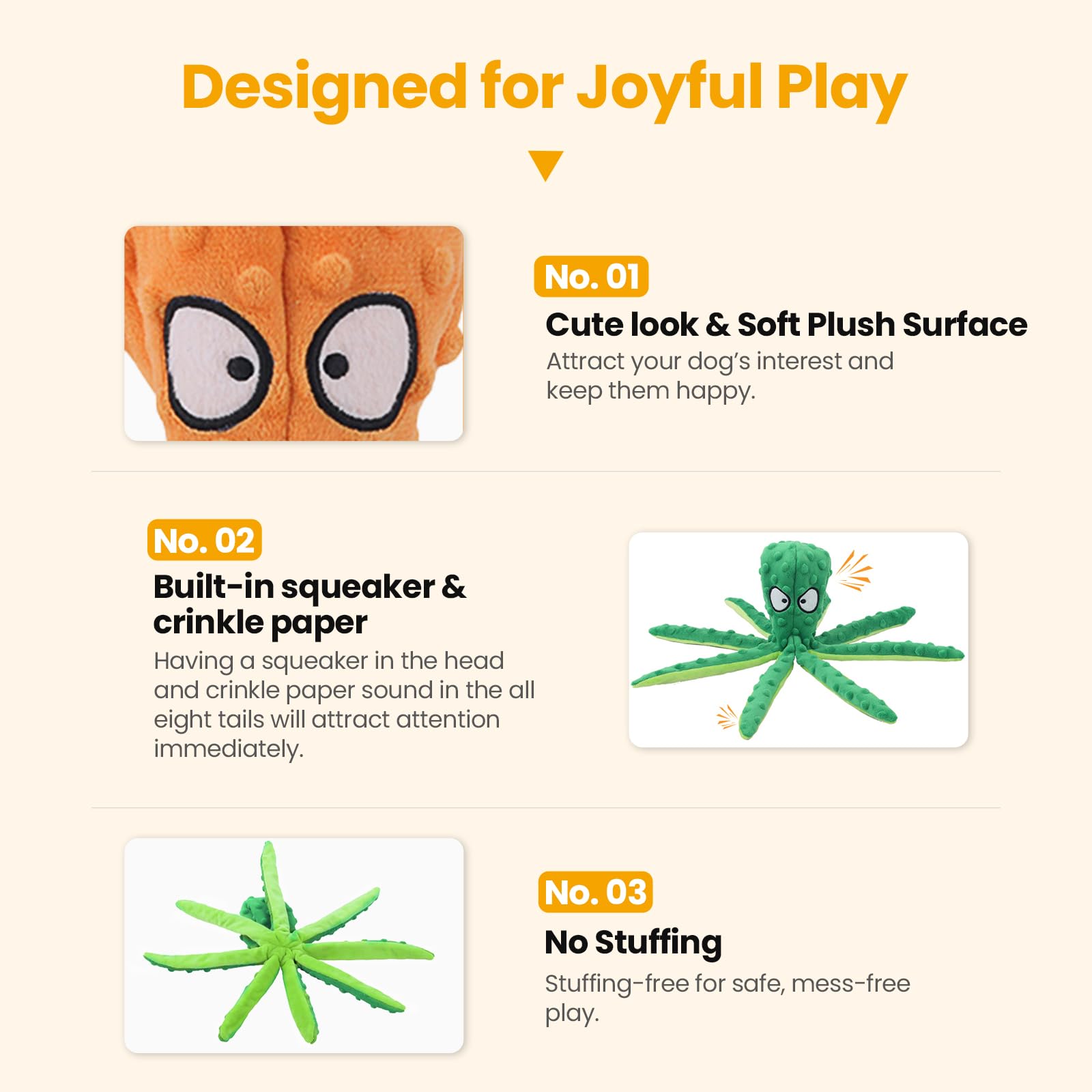 Pulpo HGB para juego diario, fácil de lavar a máquina.